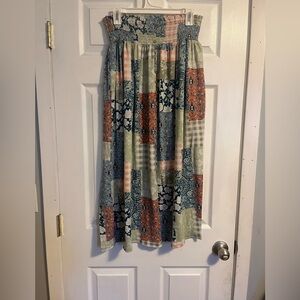 Cato Multicolor Patchwork A-Line Skirt